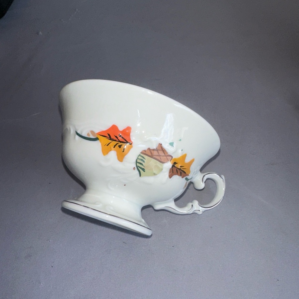 Walbrzych tea cup Elegant Autumn Leaf Teacup